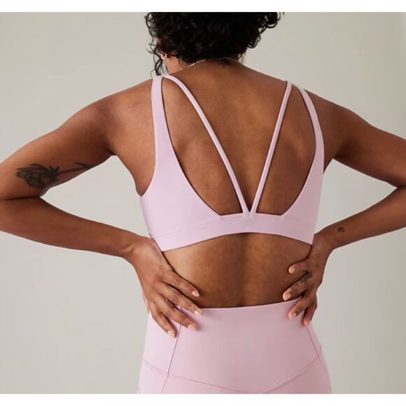 Athleta Exhale Bra Begonia M Light Pink Sports Bra - Picture 2 of 4
